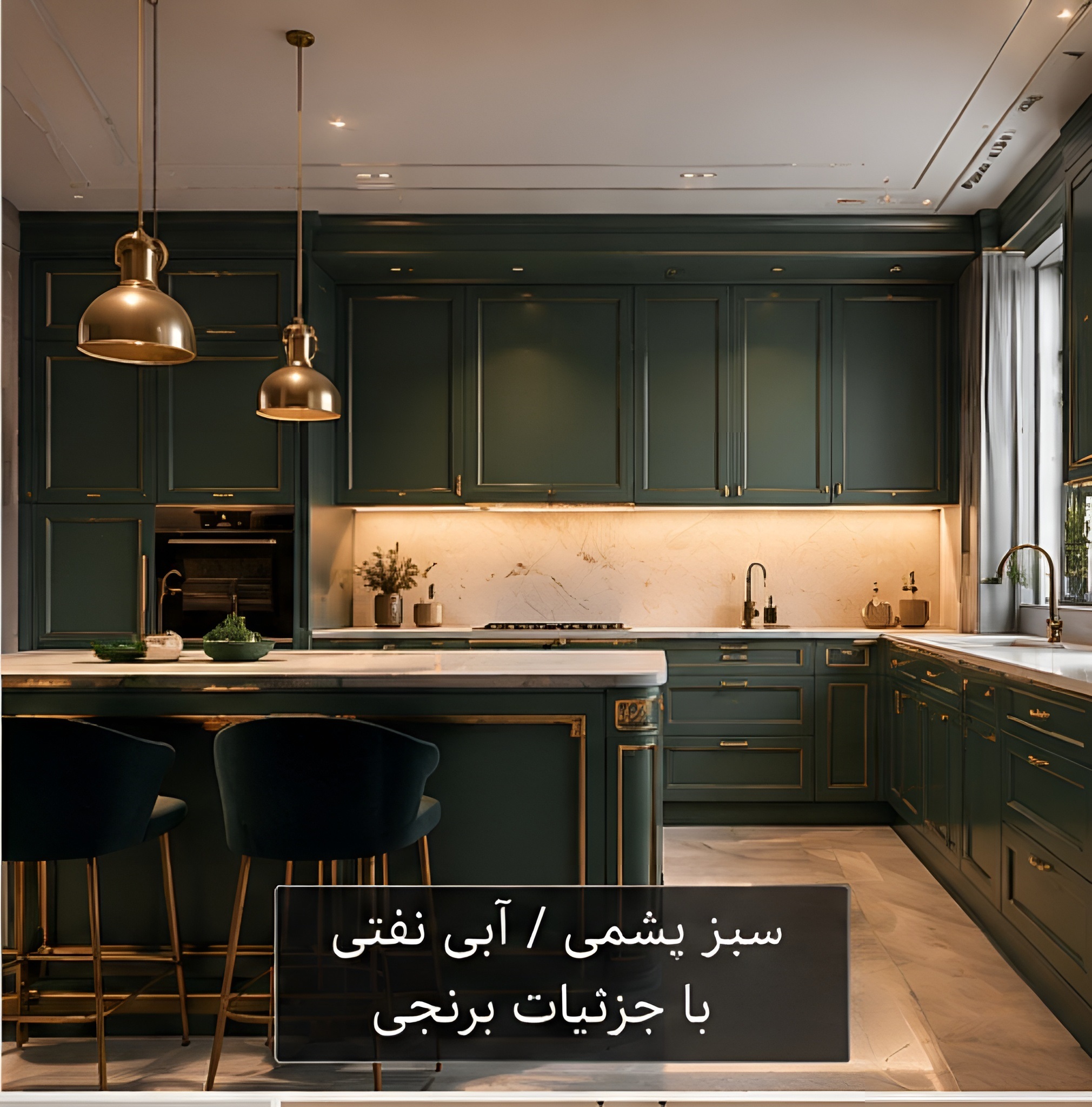 سبز یشمی با جزییات برنجی